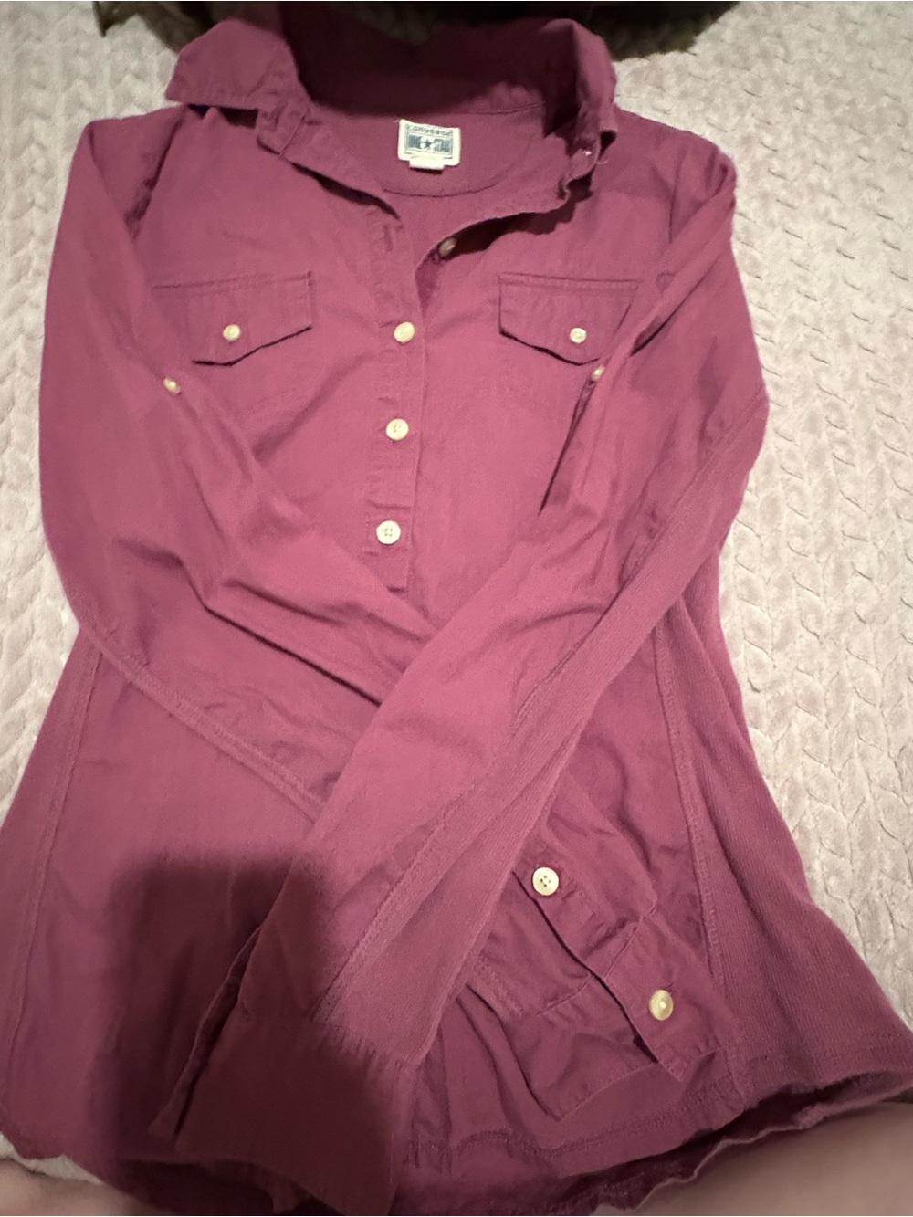 Converse Button-Down Shirt in Plum